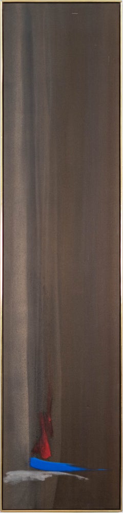 Rose Drop - Abstract Painting, Acrylic on Canvas, Large Vertical, Signed