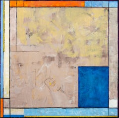 Mondrian and Beyond - No.2 Blue: Abstract Oil Painting, 2000s