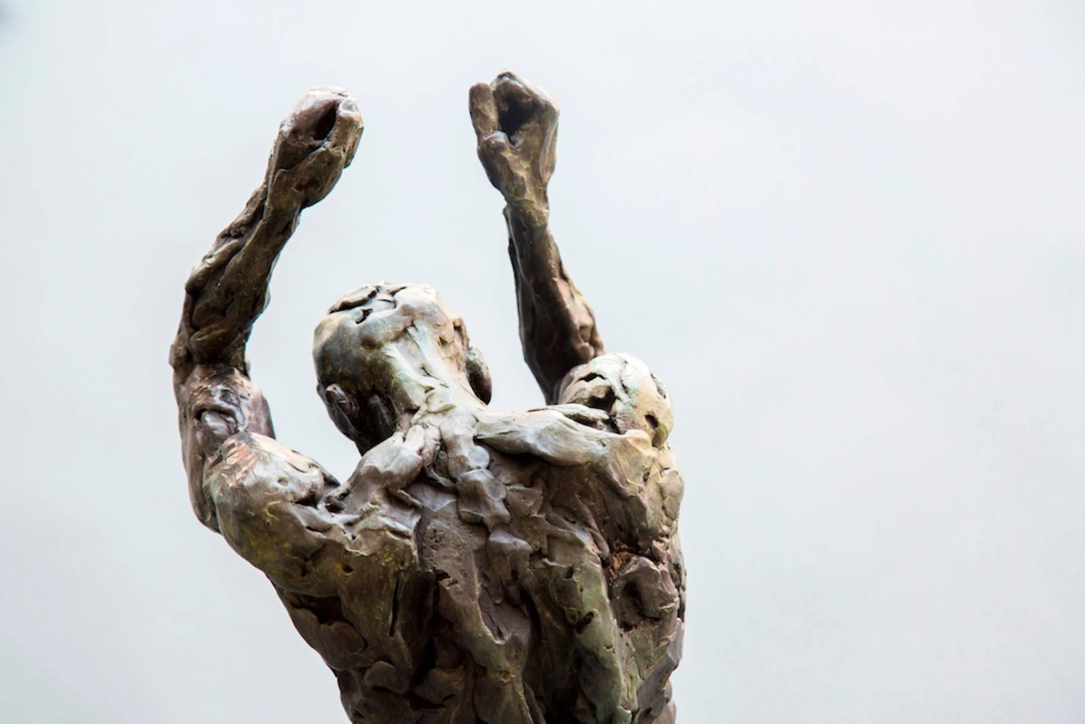 Orpheus after the disappearance of Eurydice - male, figurative, bronze sculpture - Sculpture by Richard Tosczak