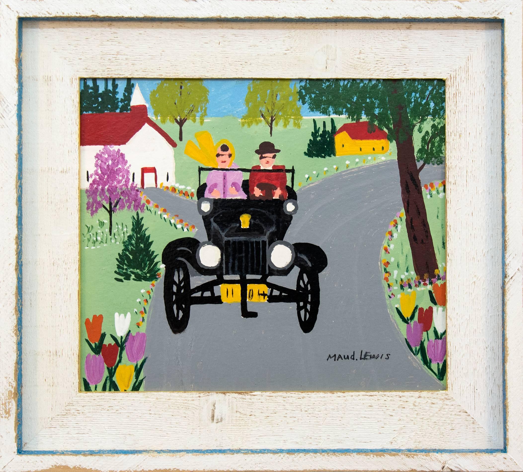 Model T - Folk Art Painting by Maud Lewis
