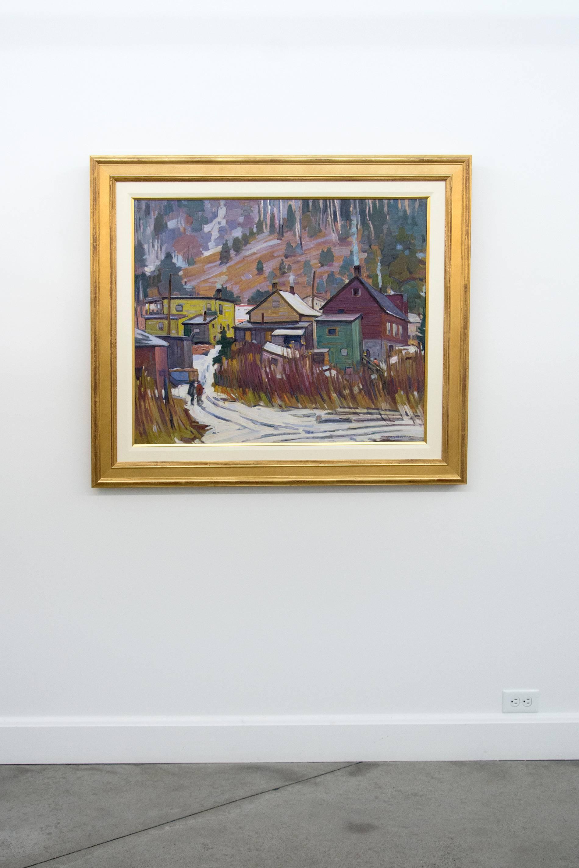 winter town painting