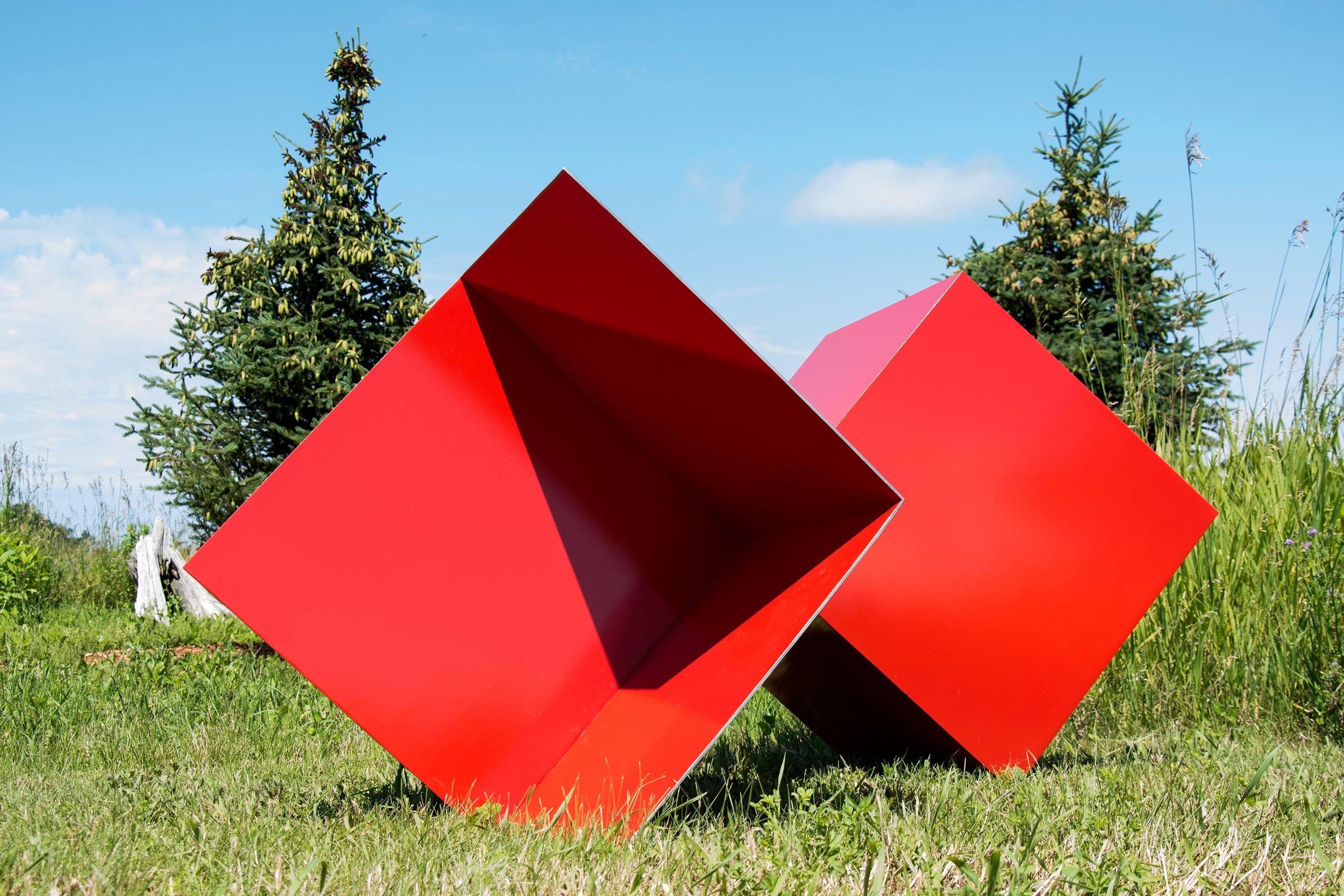 Red Butterfly - Abstract Geometric Sculpture by Gord Smith and Avron Mintz