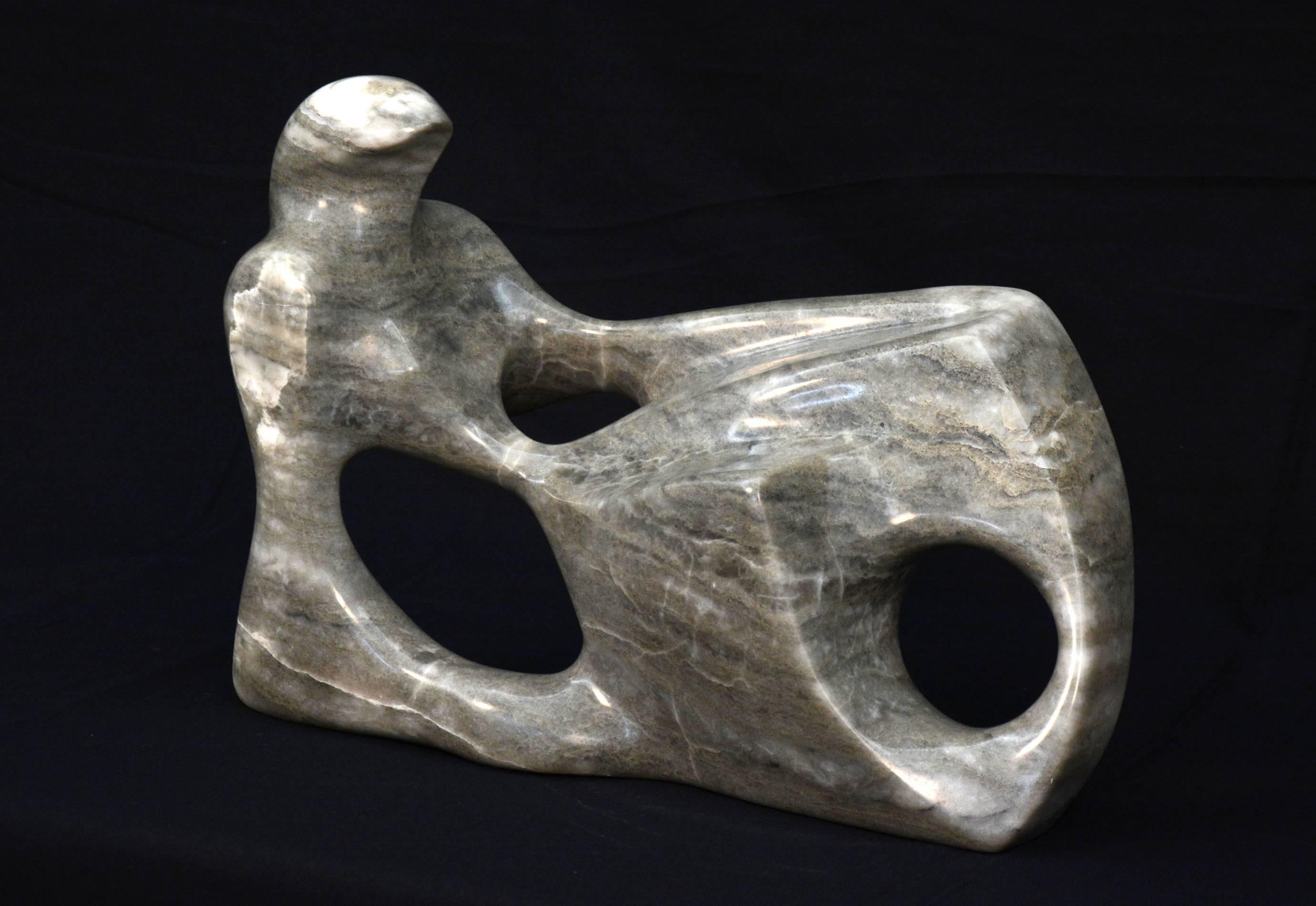 Reclining Figure Alabaster - smooth, stone, figurative, tabletop sculpture - Sculpture by Jeremy Guy