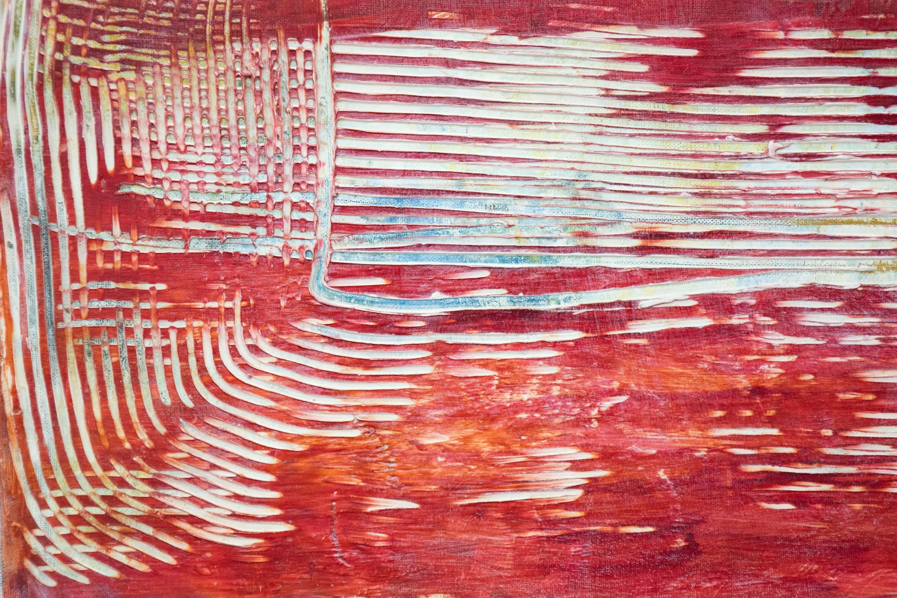Mimesis Nr. 09 – warme, kontemplative Abstraktion, Gips und Pigment auf Tafel (Orange), Abstract Painting, von Jutta Naim