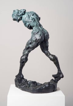 Sculpture No XXXIV 2/8 - poised nude female figure patinated statuette