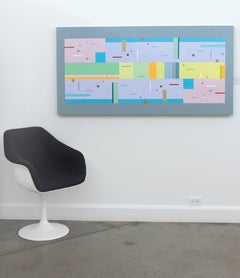 Garden Music - colourful, geometric abstraction, modernist, acrylic on panel