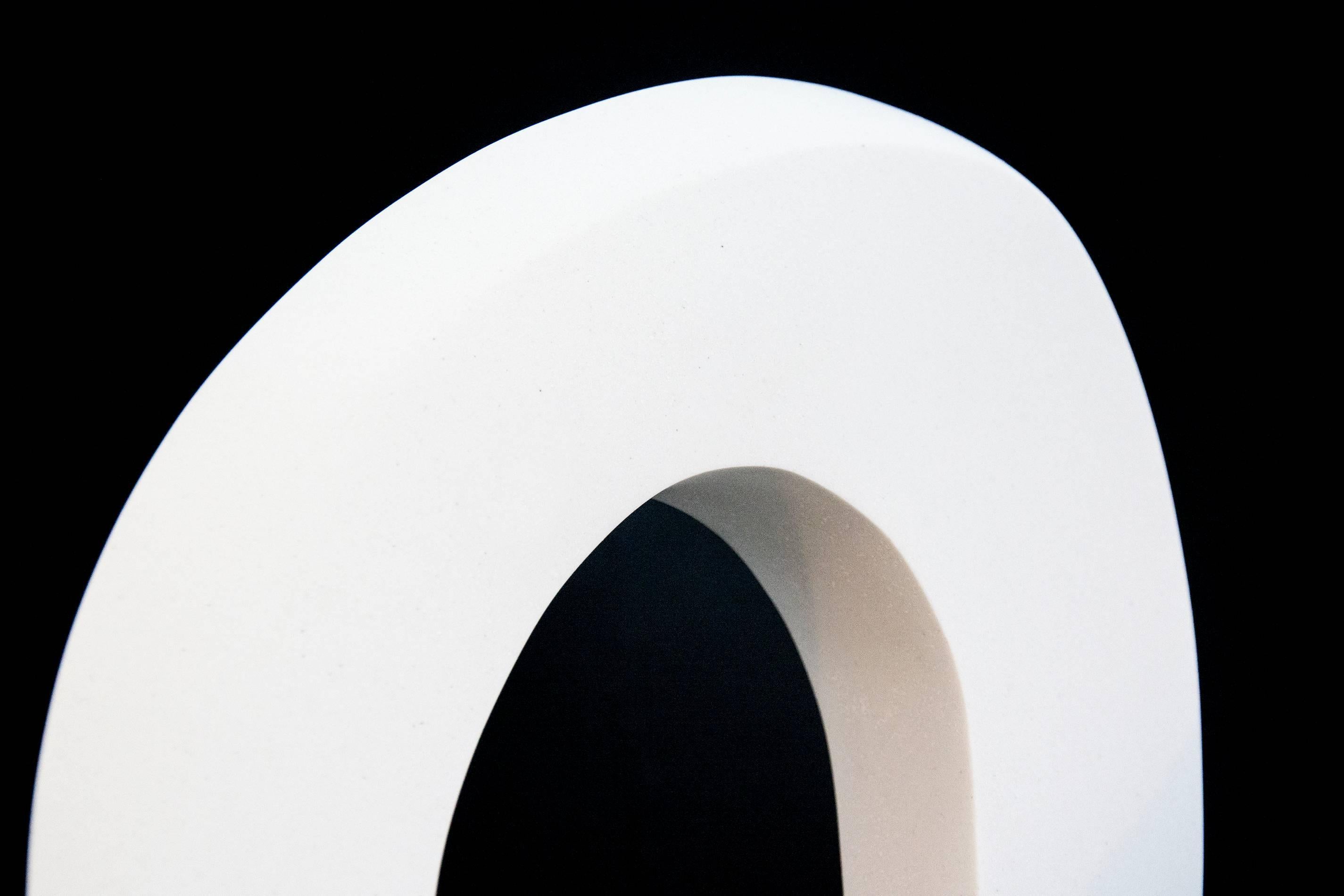 Pirouette White 5/50 - polished, abstract, engineered white marble sculpture - Abstract Sculpture by Jeremy Guy