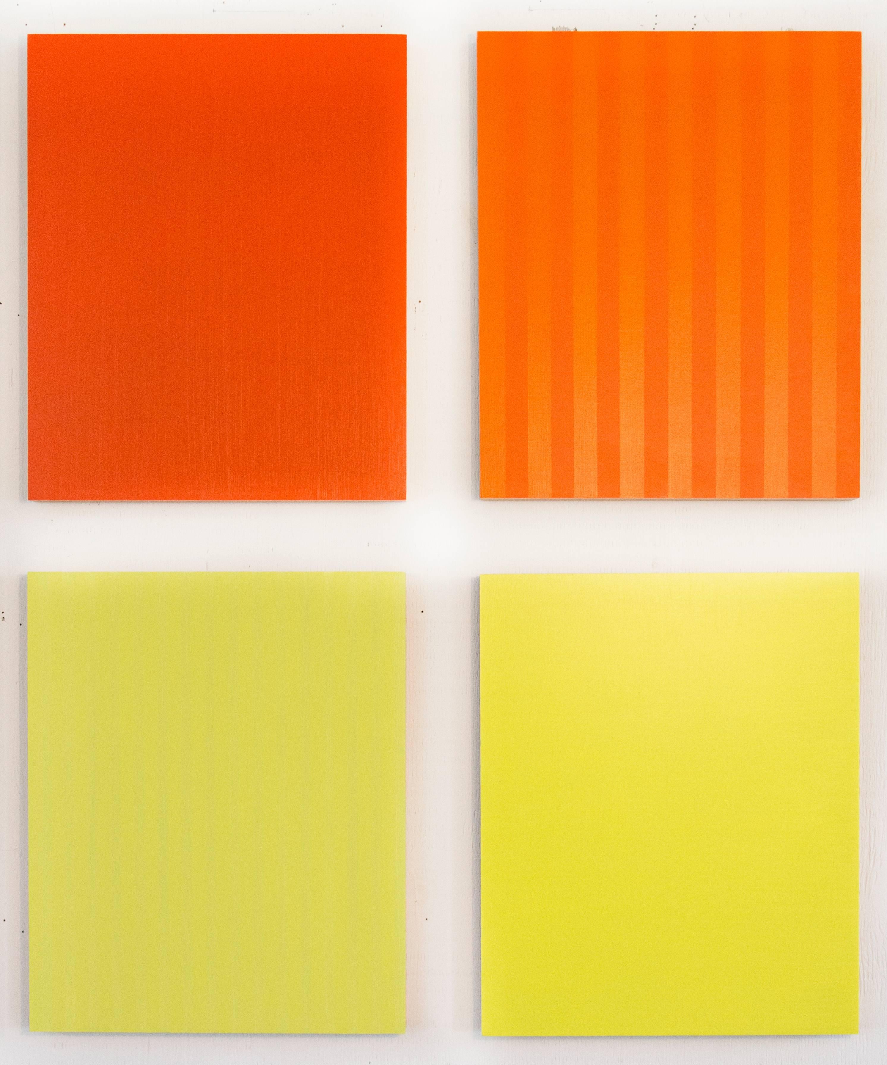 Twelve Panels, Thirty-Six Colors - colourful pairs of painted acrylic panels For Sale 2