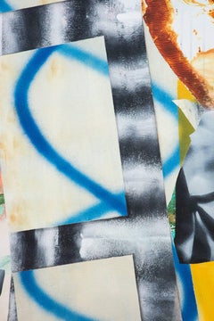 Sans titre 2017 - Abstrait énergique avec des motifs botaniques et des lignes gestuelles