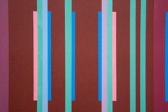 Fugue #2 - vivid, colourful, geometric abstraction, modernist, acrylic on panel