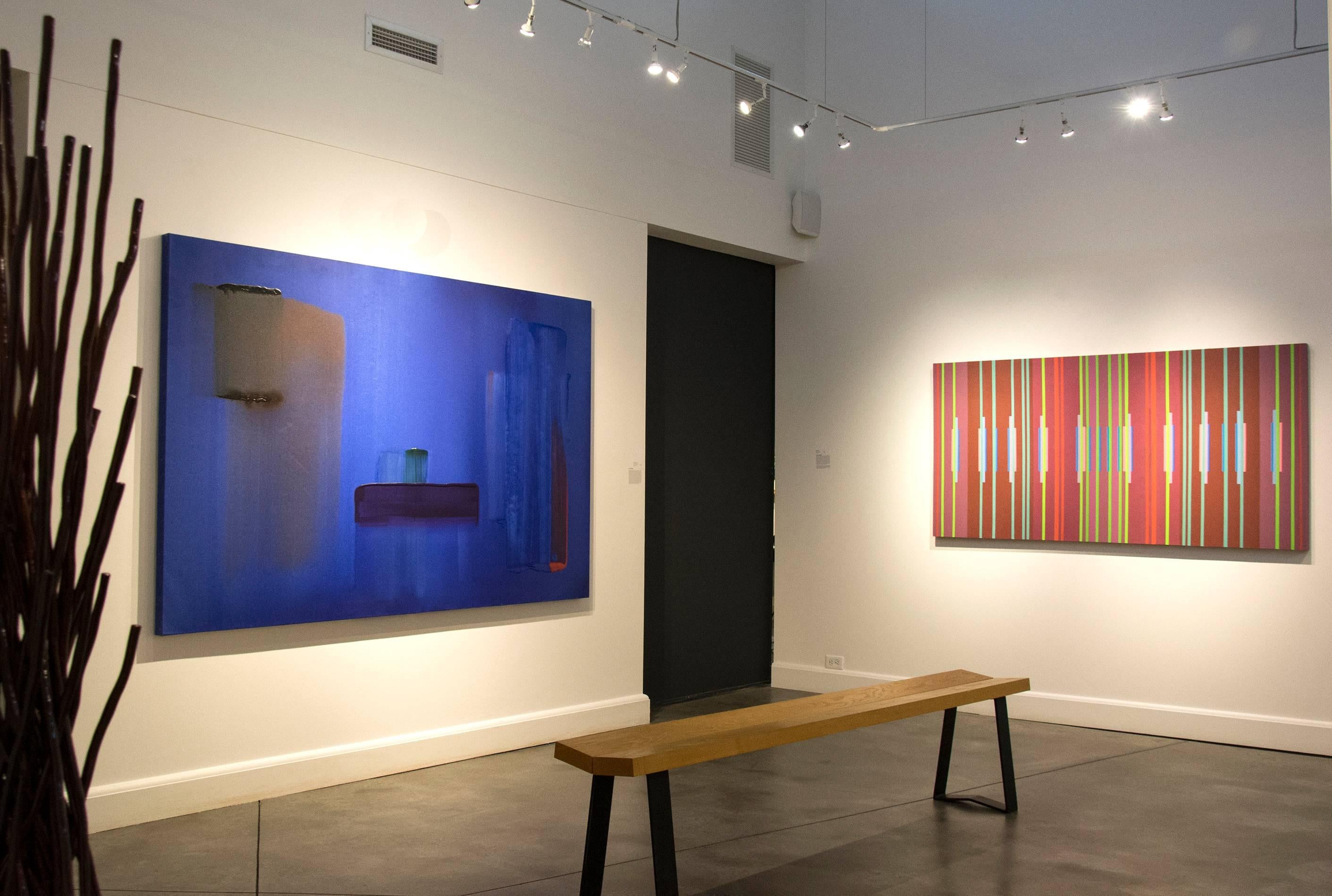 Die Fugue #2 - lebendige, farbenfrohe, geometrische Abstraktion, modernistische, Acryl auf Tafel im Angebot 3