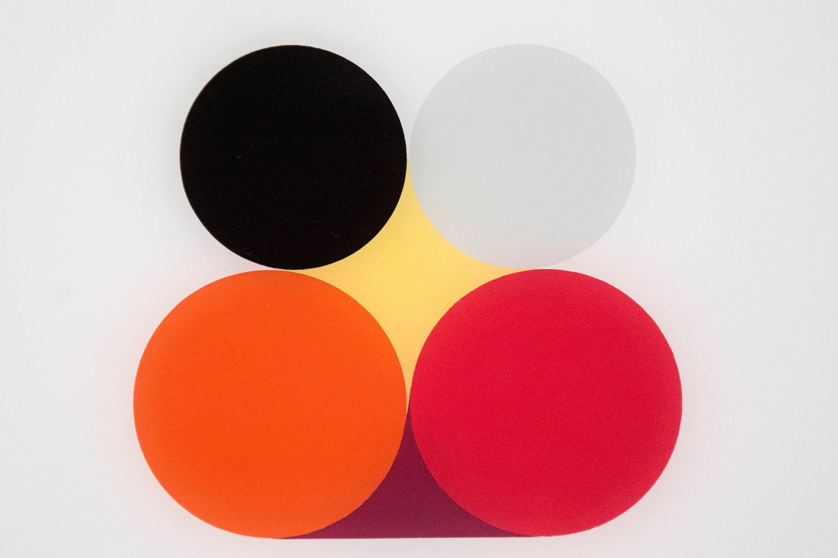 Rot und Orange #1 - hell, abstrakt, minimalistisch, Acryl auf Plexiglas (Geometrische Abstraktion), Painting, von David Cantine