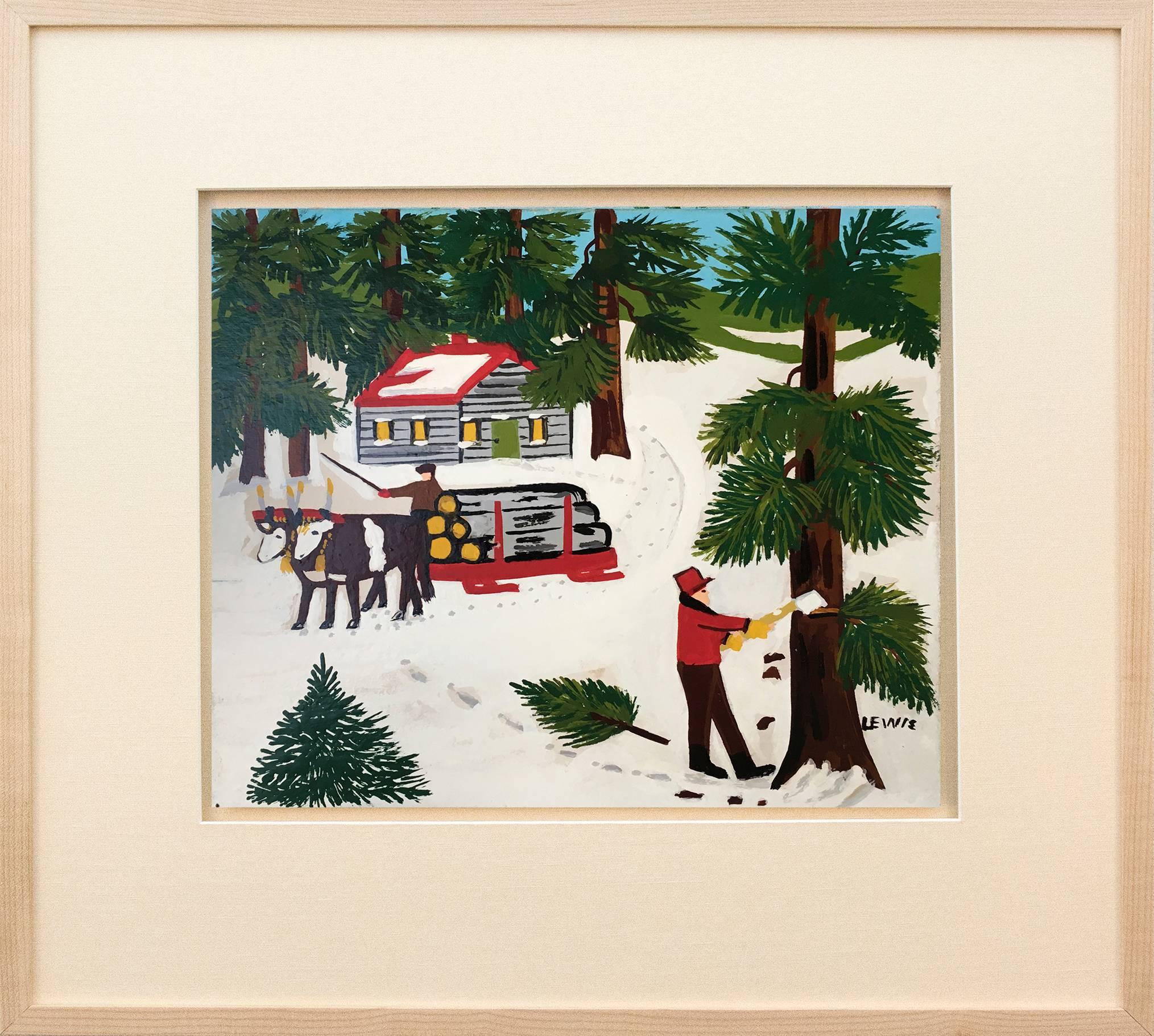 Winter Logging - Painting by Maud Lewis