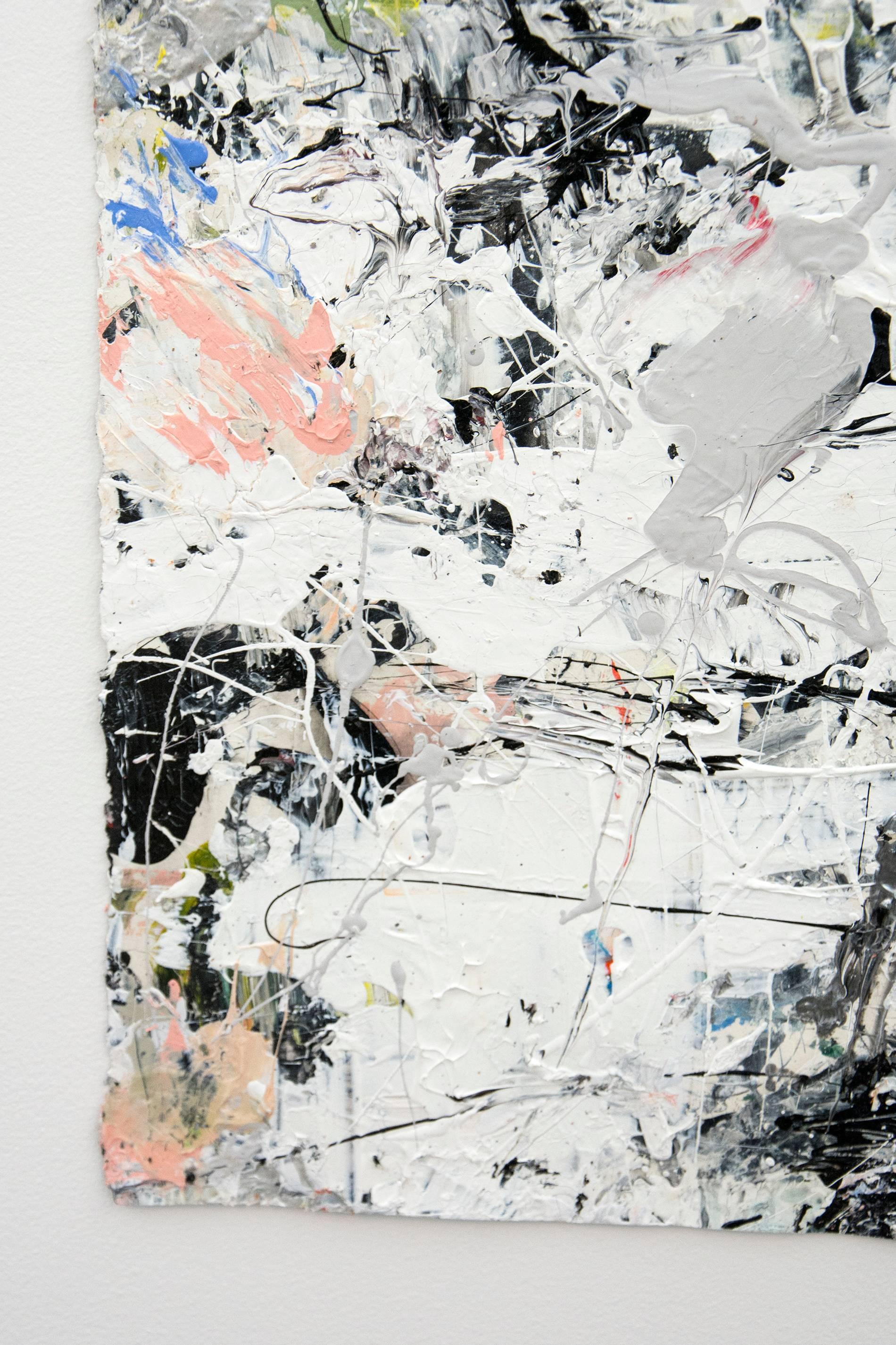 Industria – heller, kühner, farbenfroher, abstrakter expressionistischer Künstler, Acryl auf Papier (Abstrakter Expressionismus), Painting, von Adam Cohen