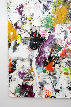 Odyssey - bright, bold, colourful, abstract expressionist, acrylic on paper