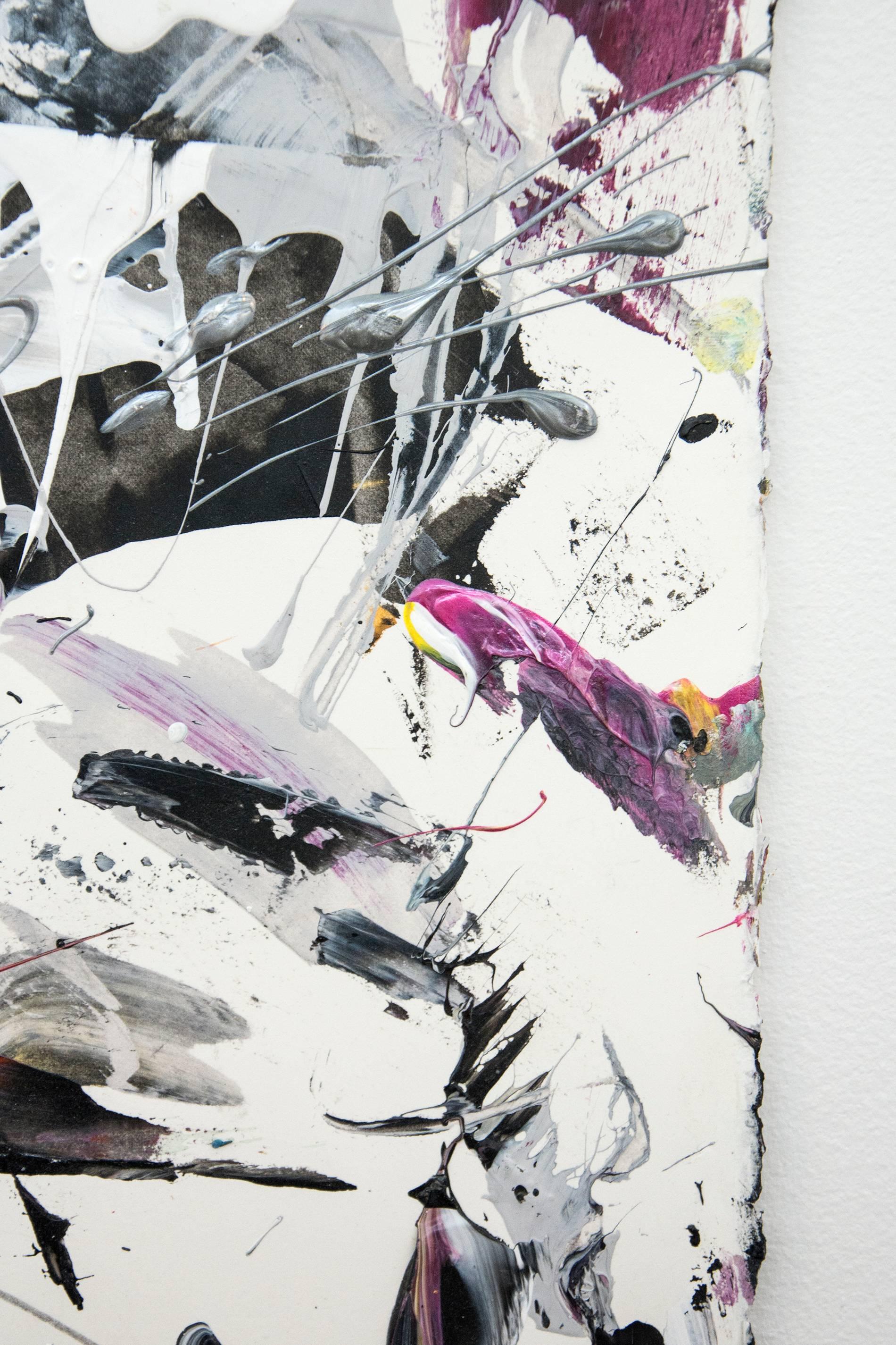 Odyssey - leuchtend, kühn, farbenfroh, abstrakt, expressionistisch, Acryl auf Papier (Abstrakter Expressionismus), Painting, von Adam Cohen