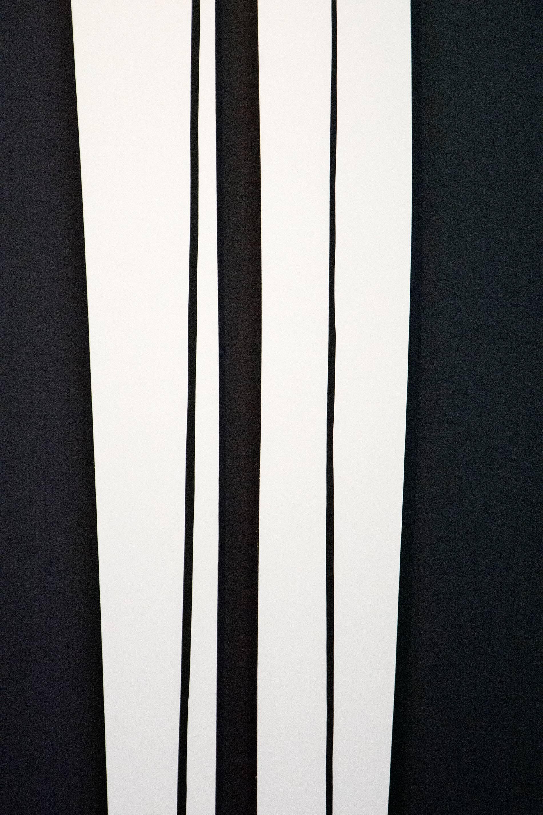 Tall Grass-Like Objects 1 & 2 - fun, gold leaf edge, acrylic on shaped panel - Abstract Painting by Aron Hill