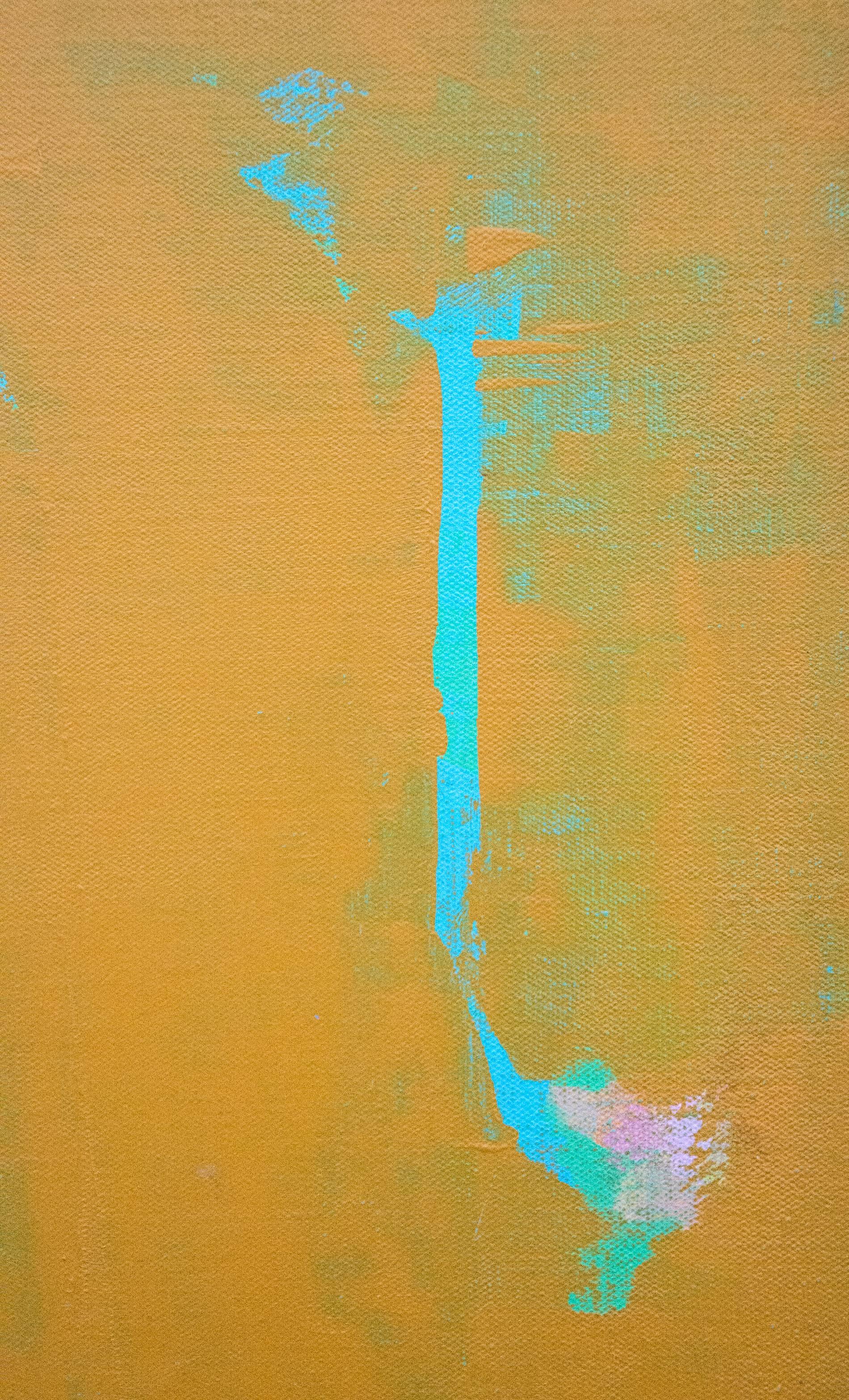 Untitled No 7403 - Orange Abstract Painting by John Richard Fox