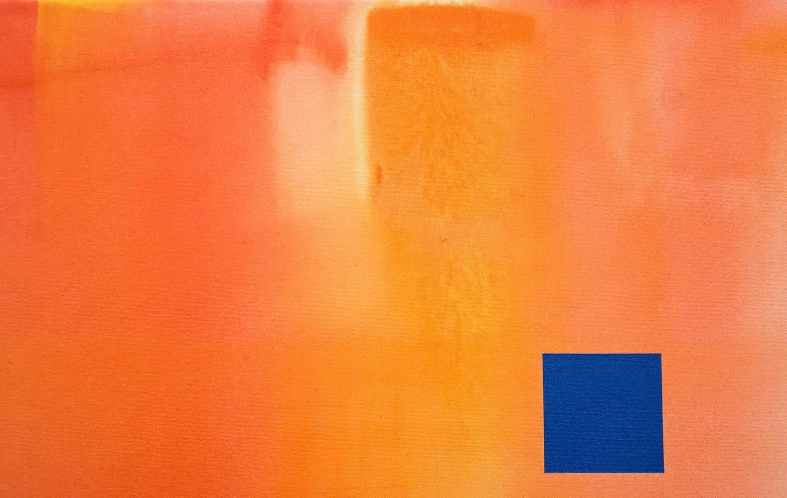 Fuego (Pinturas del Paraíso) - grande, geométrico, abstracto, serie colectiva, acrílico en venta 1