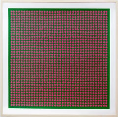 Pink Hearts 29/70 unframed - playful, geometric pattern, silkscreen print