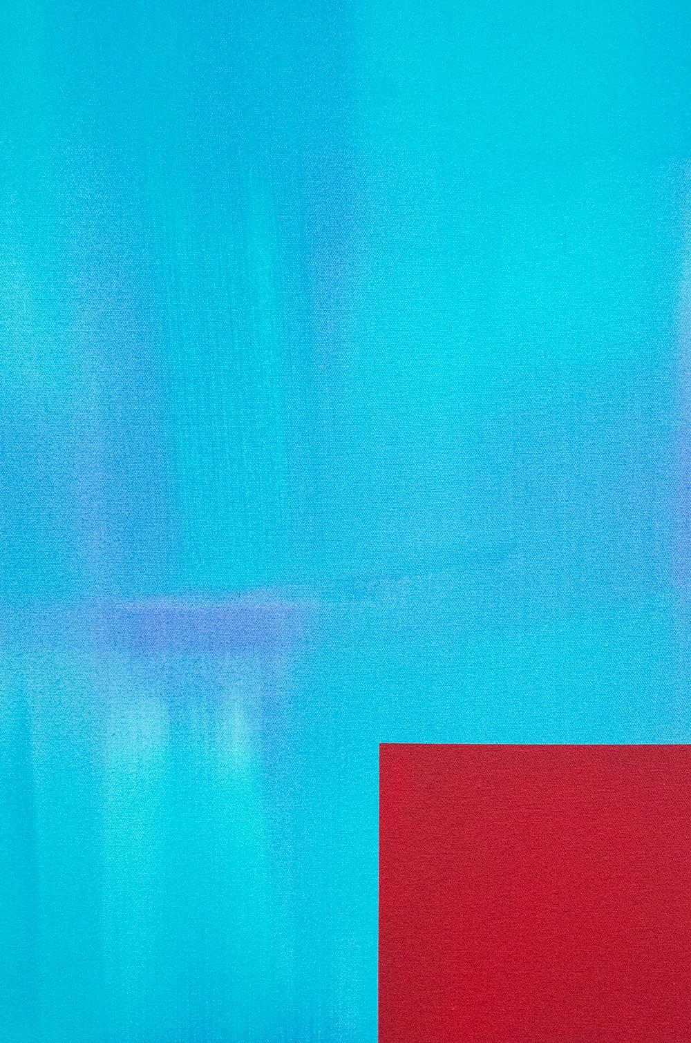 Rising Water (Paradise-Gemälde) – groß, abstrakt, Serie, Acryl auf Leinwand (Blau), Abstract Painting, von Milly Ristvedt