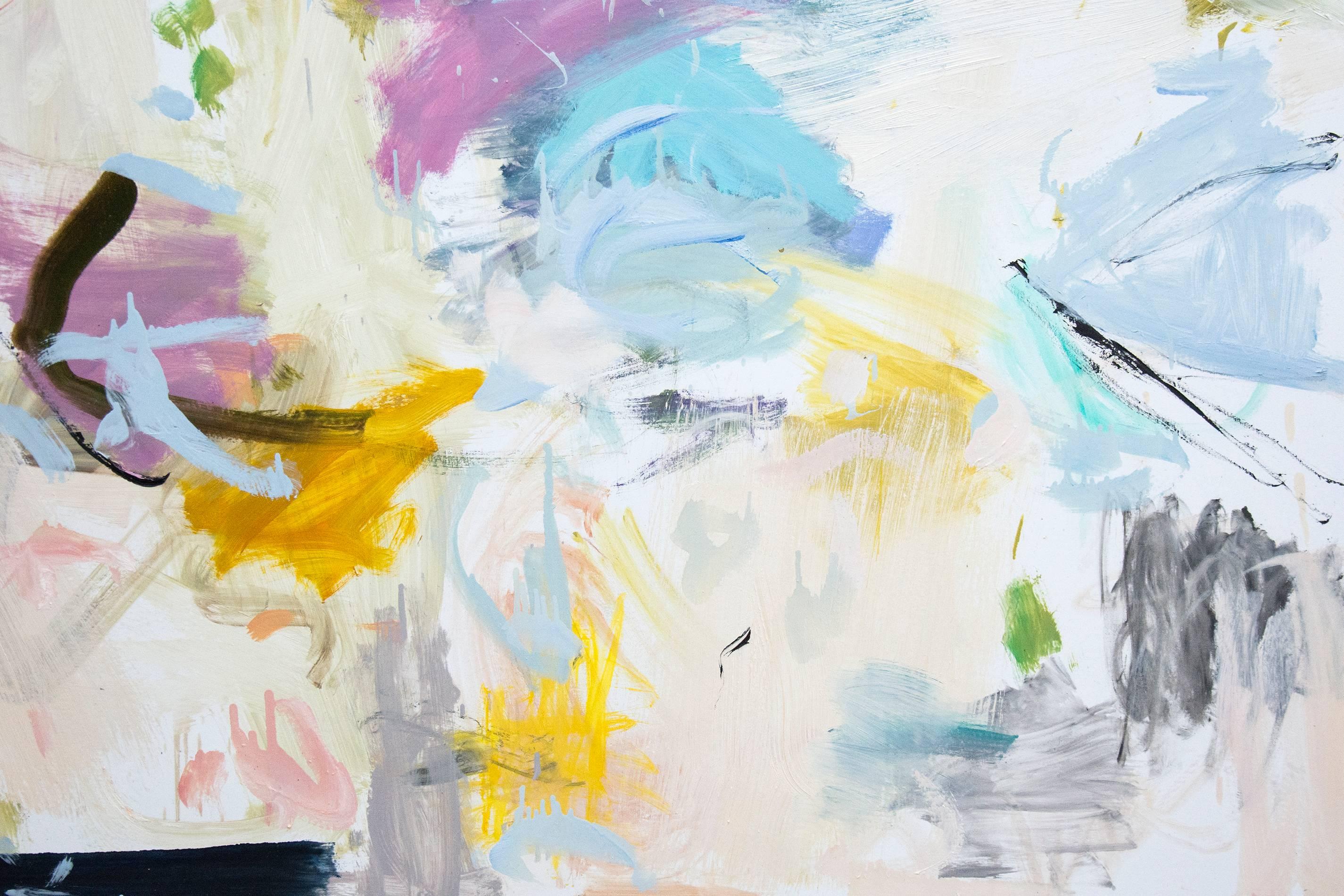 Kairoi No 05 - large, bright, colourful pastels, gestural abstract oil on canvas - Painting by Scott Pattinson