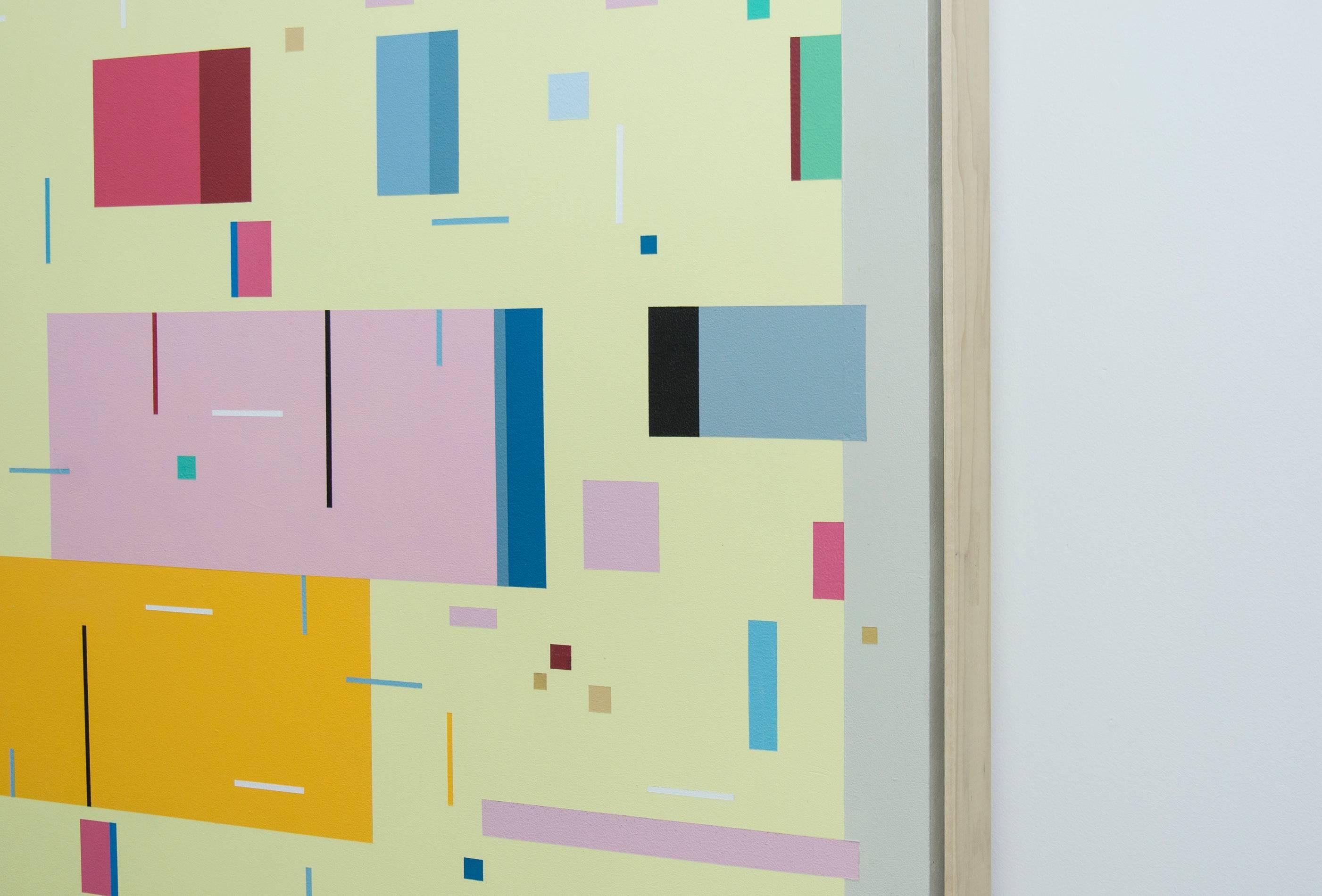 Kramers moderne und grafische Gemälde drücken eine lyrische, geometrische Abstraktion durch ein harmonisches Zusammenspiel von synkopierten Formen in verschiedenen Größen und Farben aus. Ausgebildet an der Yale University (MFA), dem Institute of