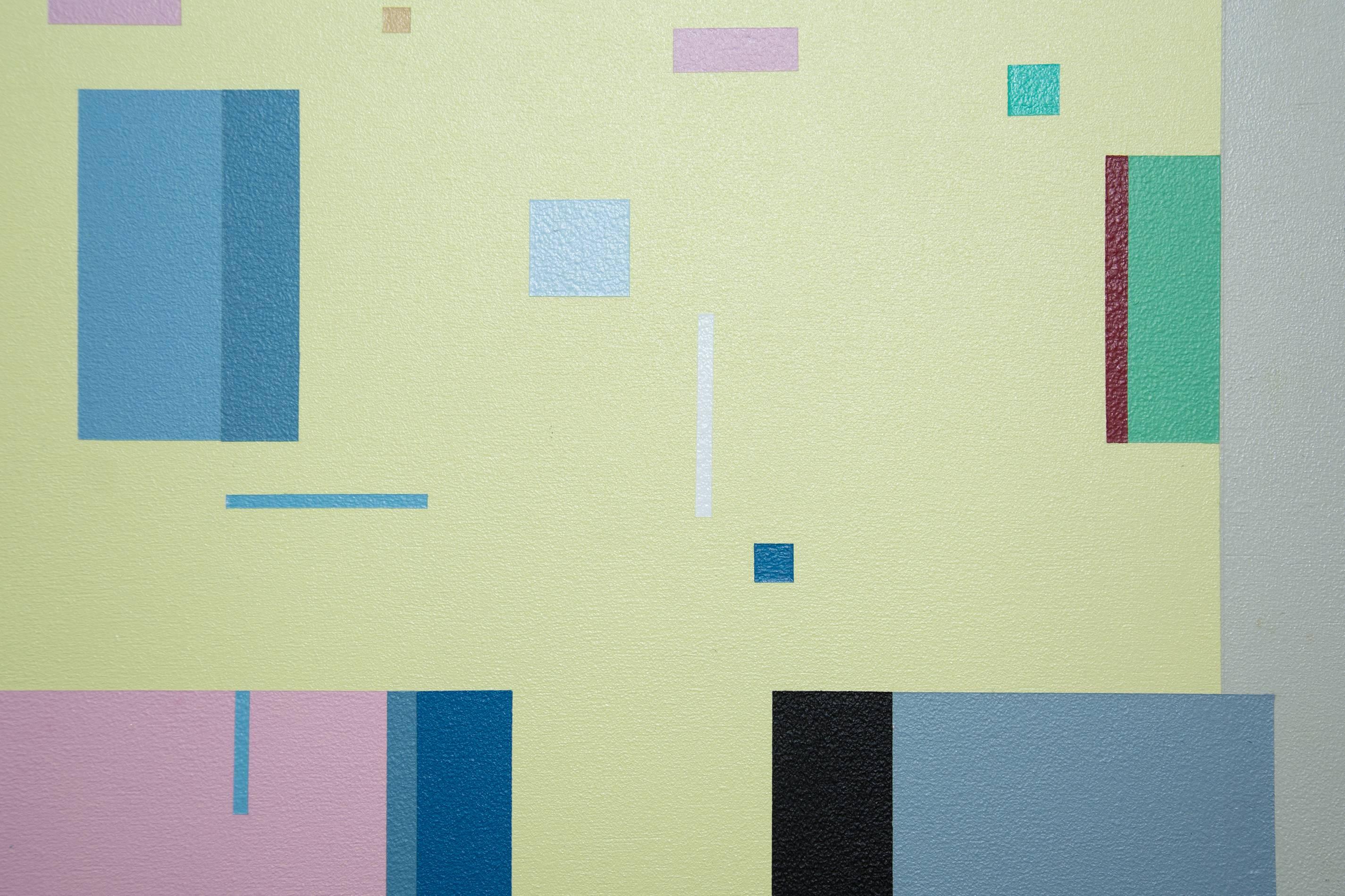 Kramer’s modern and graphic paintings express lyrical, geometric abstraction via a harmonic interplay of syncopated shapes of various sizes and colours. Trained at Yale University (MFA), The Institute of Design at the Illinois Institute of