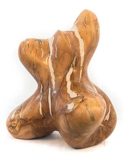 Windfall Serie Nr. 04 – kleine, glatte, abstrakte, geschnitzte Skulptur aus Naturholz