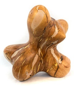 Windfall Series No 04 - small, smooth, abstract, natural wood carved sculpture