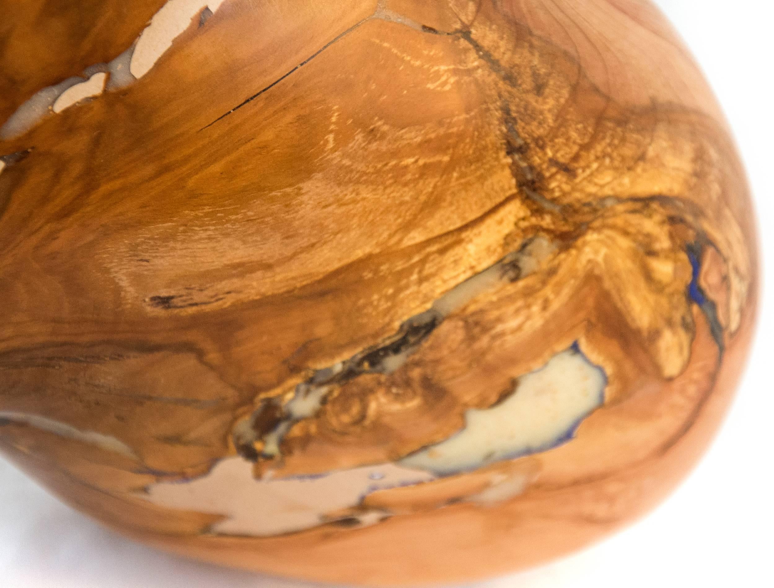 This abstract sculpture from the Windfall Series by Shayne Dark is made from one of the applewood burls collected from apple orchards in Prince Edward County, Ontario. Many of the local apple orchardists were paid by the government to cut down their