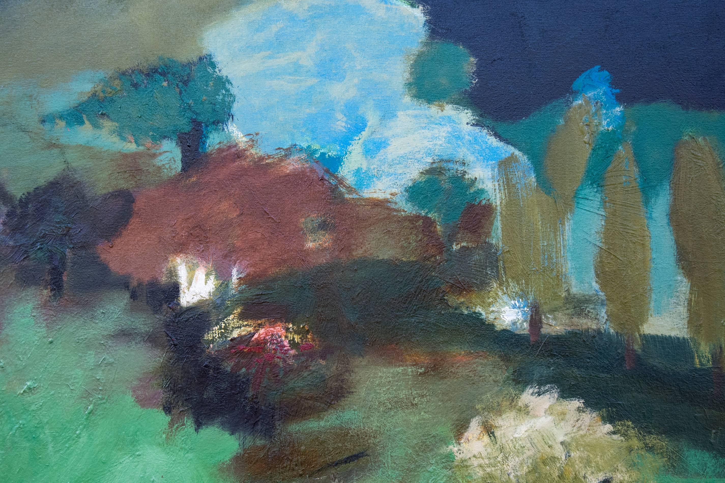 Green Landscape With Blue Tree 1