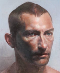 Andrew - bold, expressive, male, masculine, figurative, portrait, oil on panel