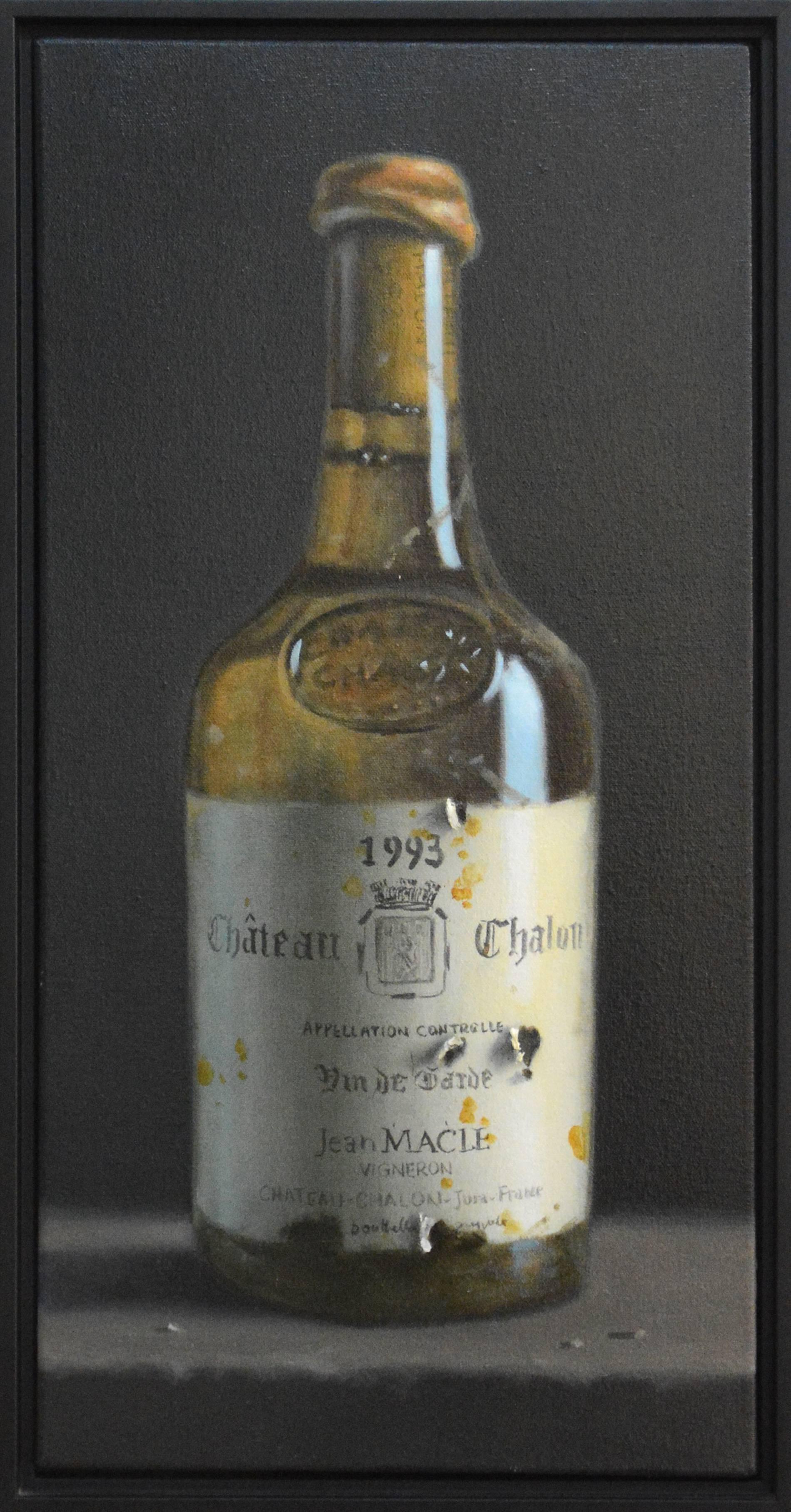 Chateau Chalon 1993 - rustic, vivid detail, realist, still-life oil on canvas