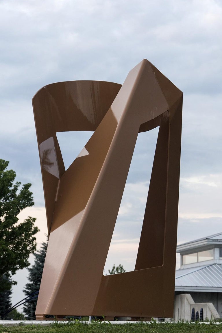 Marcel Barbeau RCA Abstract Sculpture - Les Paravents Du Reve - Large scale outdoor sculpture in lusterious burnt umber