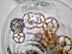 Times 3 - elegant, blown glass, metal, abstract hanging wall sculpture