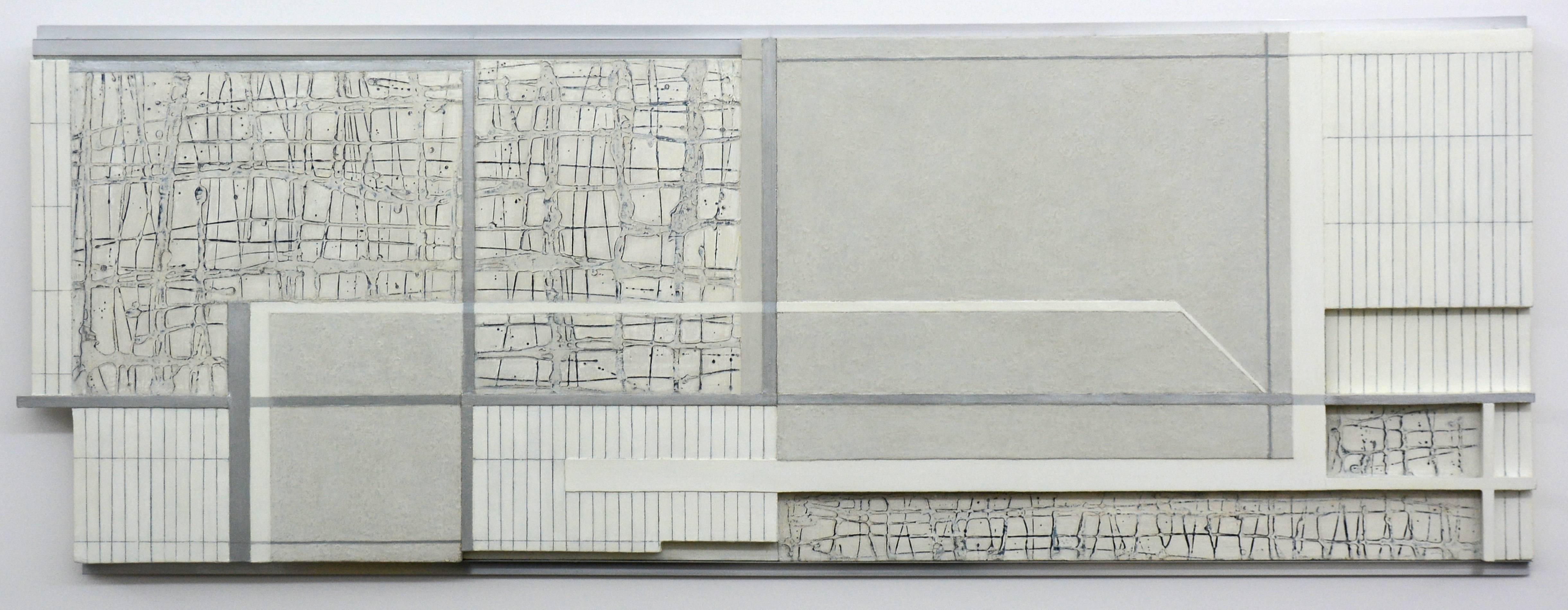 Interweave - White, grey, silver, abstract, three dimensional, wall sculpture