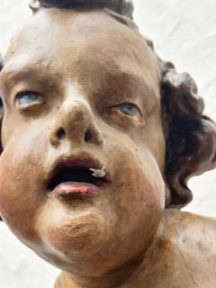 Putto grande, sur de Alemania, Baviera, 1750, madera tallada, pintado