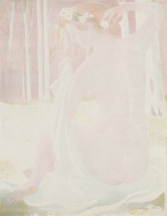 «Nymphe couronne de Pasquerettes», 1899, litografía en rosa suave, firmada a mano