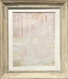 «Nymphe couronne de Pasquerettes», 1899, litografía en rosa suave, firmada a mano