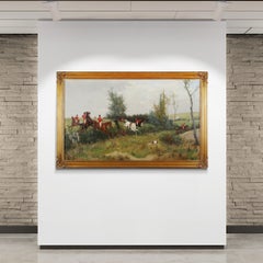Parforce Hunt 1876 Large format museum quality painting of the Düsseldorf School