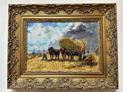 Louis Edouard Garrido "Hay Harvest" Impressionist, French Artist from Nomandy