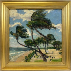 "Palmen entlang der Küste Floridas, um 1940" Jane Peterson Impressionist Palm Beach