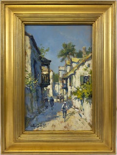 „Straße in St. Augustine, Florida“, 1923, von Arthur Vidal Diehl, impressionistisches Ölgemälde
