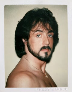 Portrait de Sylvester Stallone sur Polaroid, encadré, par Andy Warhol : authentifié.
