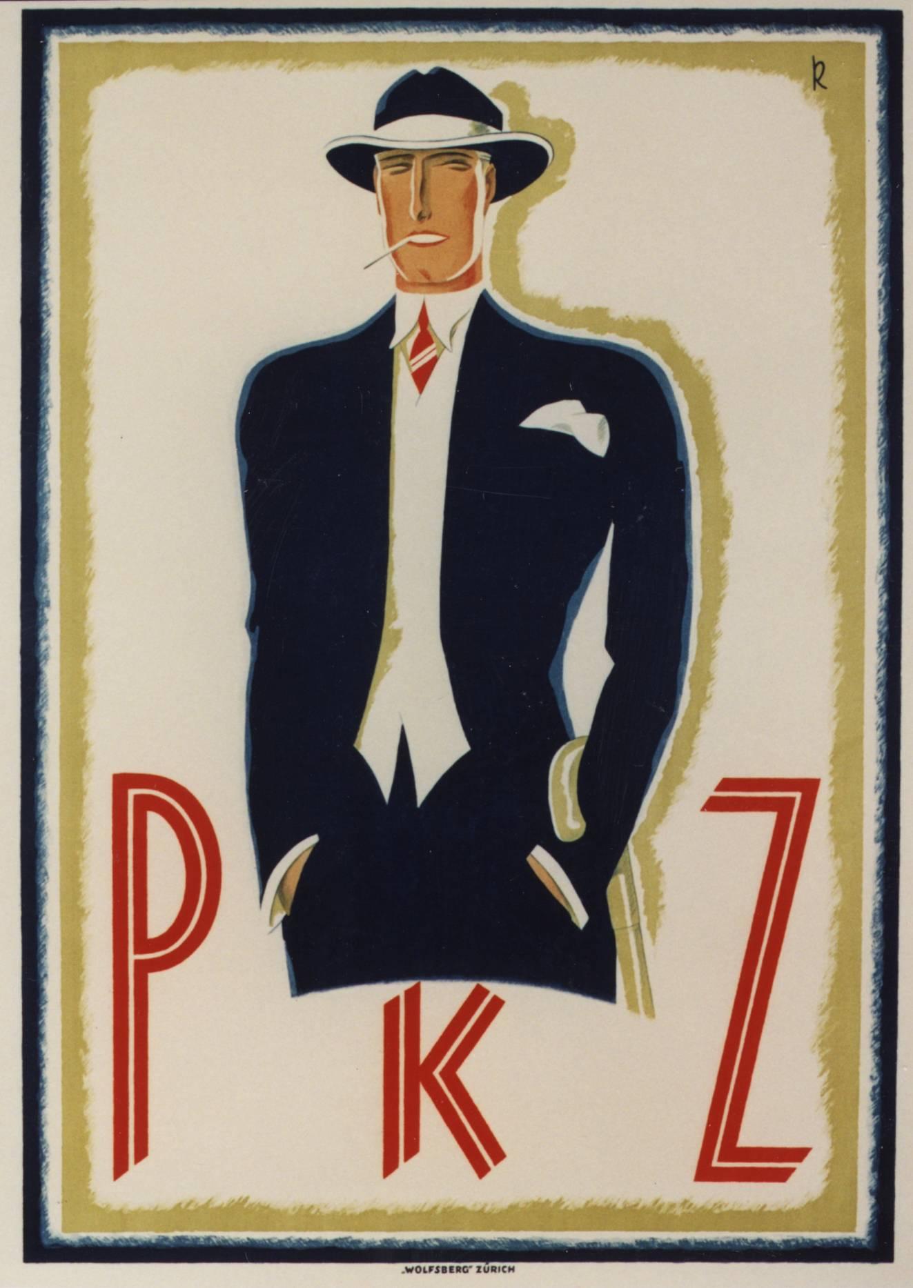 Ernst A Kretchmamm Figurative Print - PKZ [Man in Blue Suit].