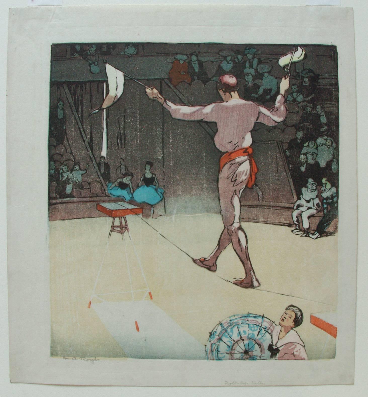 Mabel Allington Royds Figurative Print - Tightrope Dancer