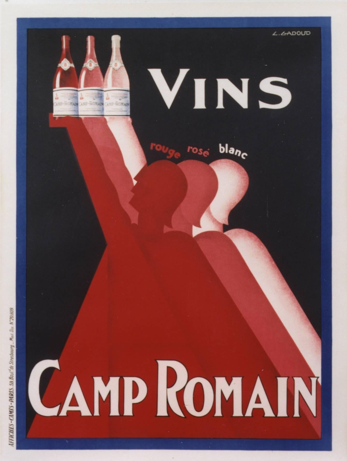CLAUDE GADOUD Figurative Print - Vins Camp Romain