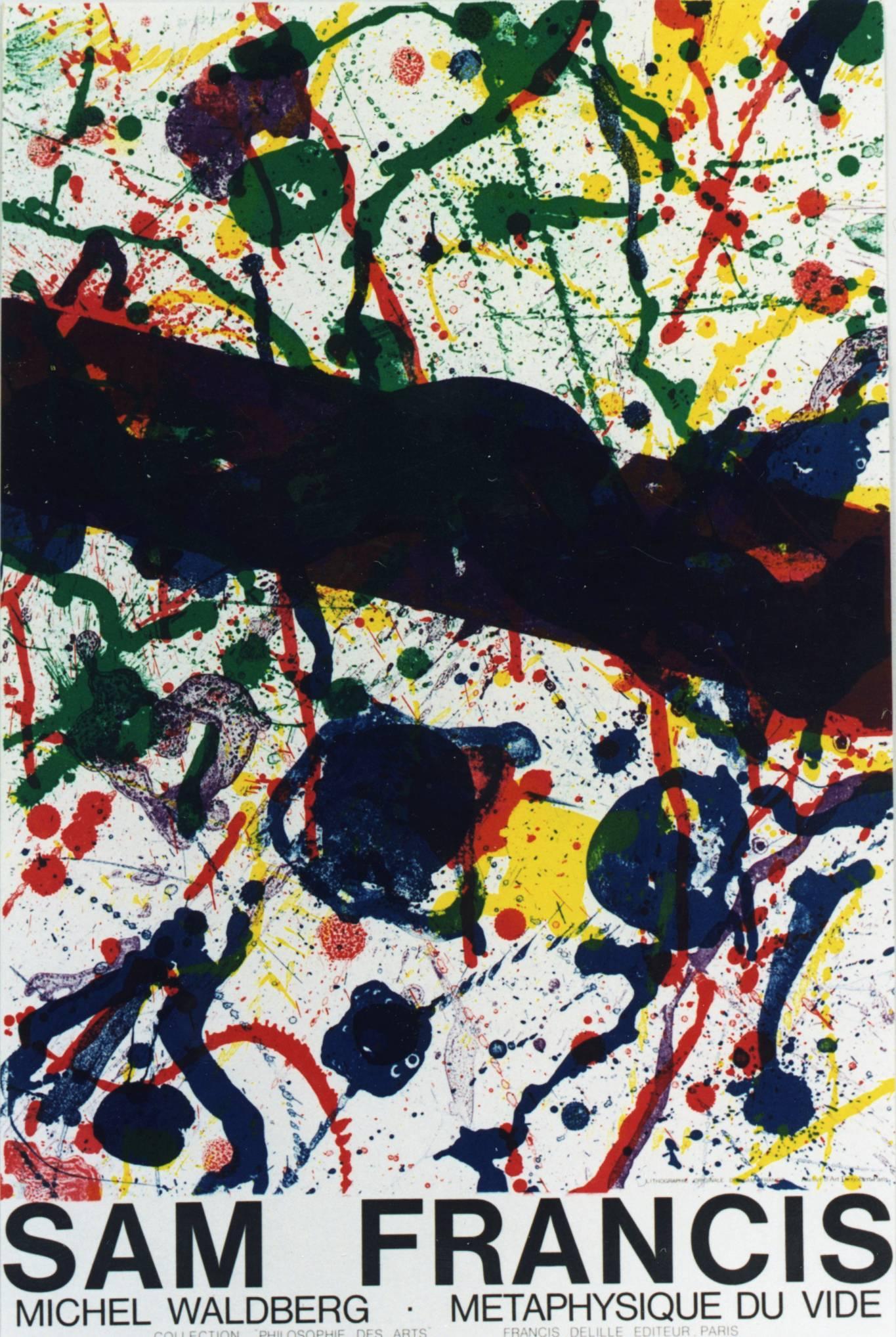 Sam Francis Abstract Print -  Exhibition Poster for Metaphysique de vide - Michel Waldberg 