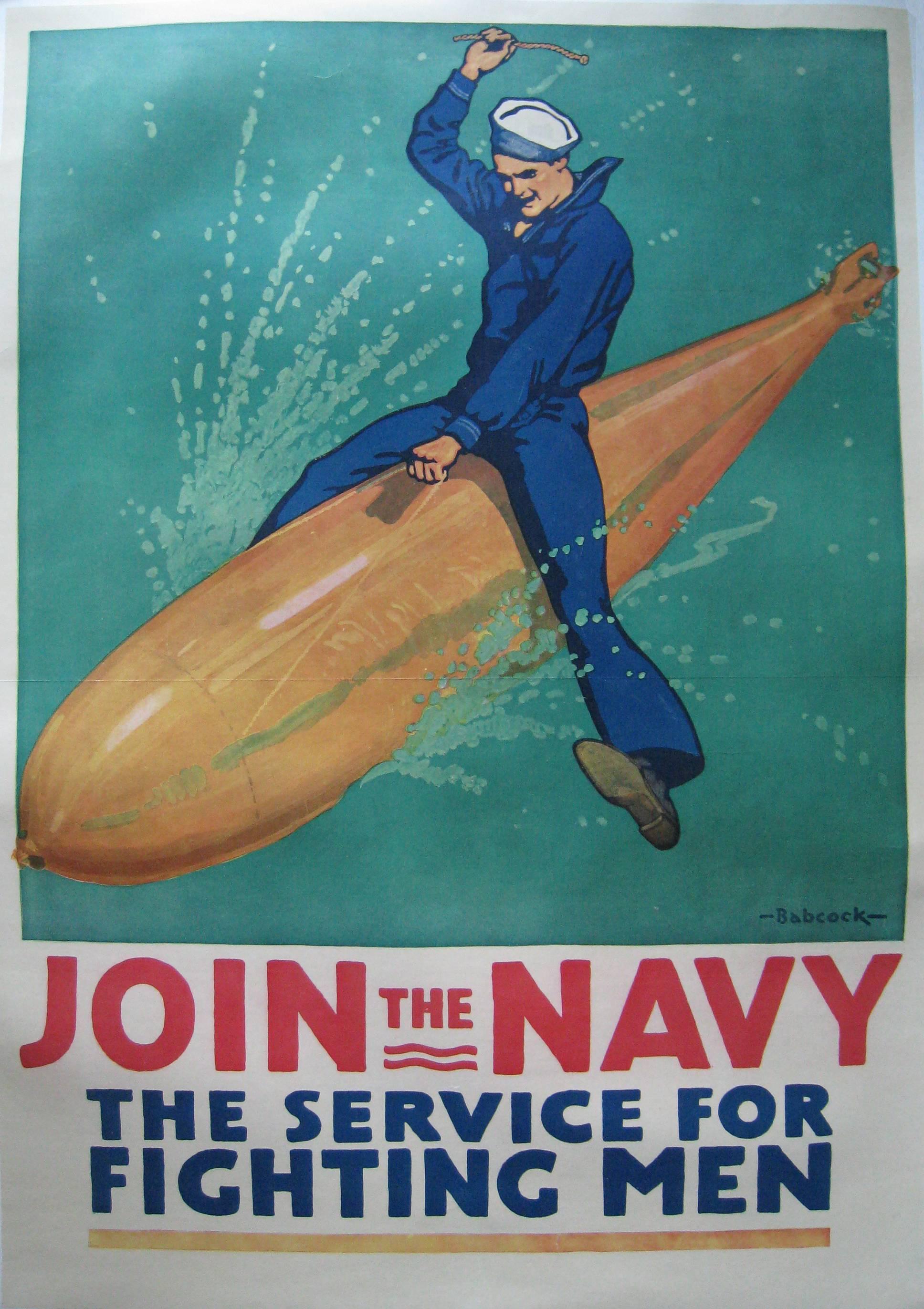 Babcock, Richard Fayerweather Figurative Print - Join the Navy The Service for Fighting Men 